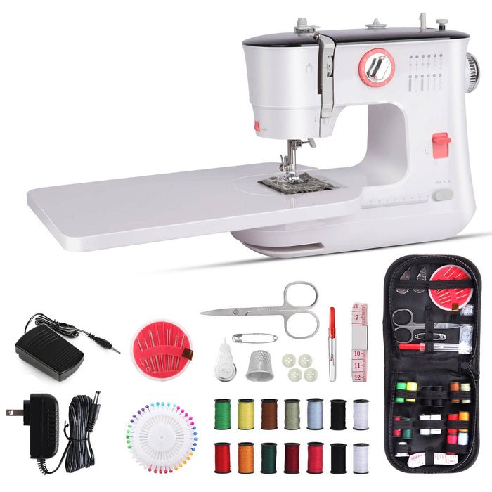 Electric Portable Sewing Machine for Beginners, 12 Built in Stitches with Extension Table