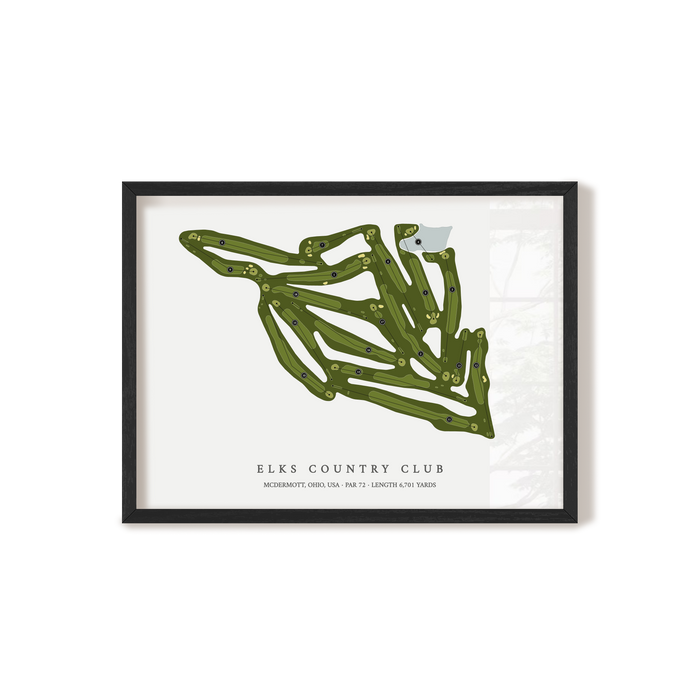 Elks Country Club | Golf Course Map | Black Frame