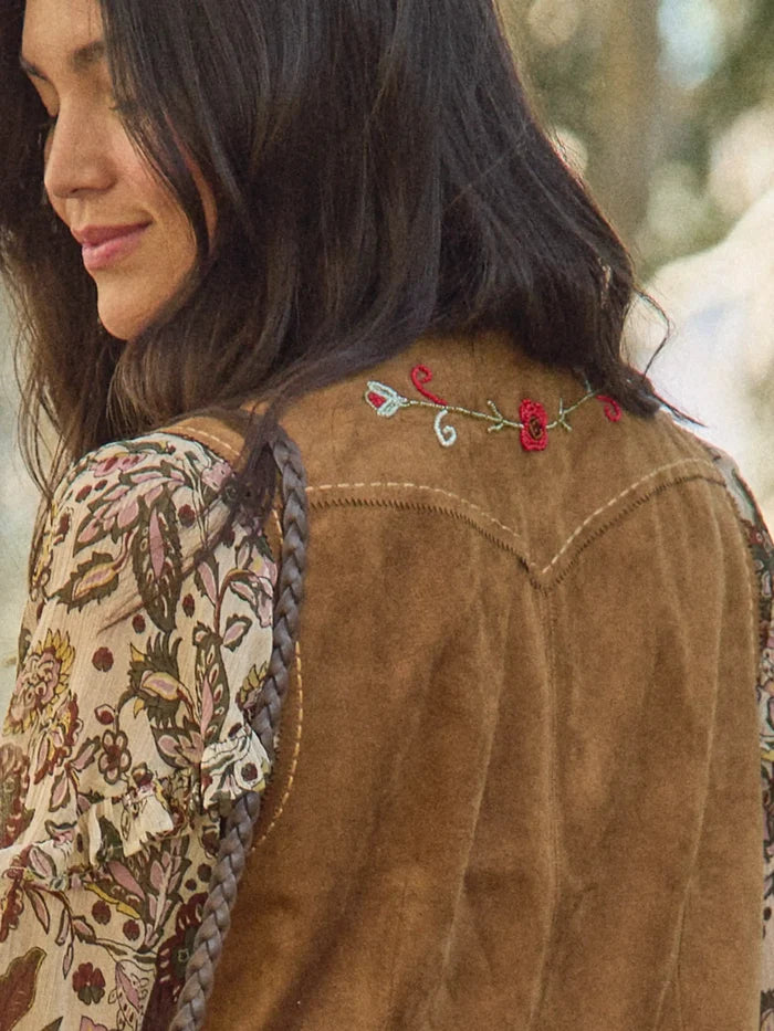 Ella Vegan Suede Vest - Whiskey-view 2
