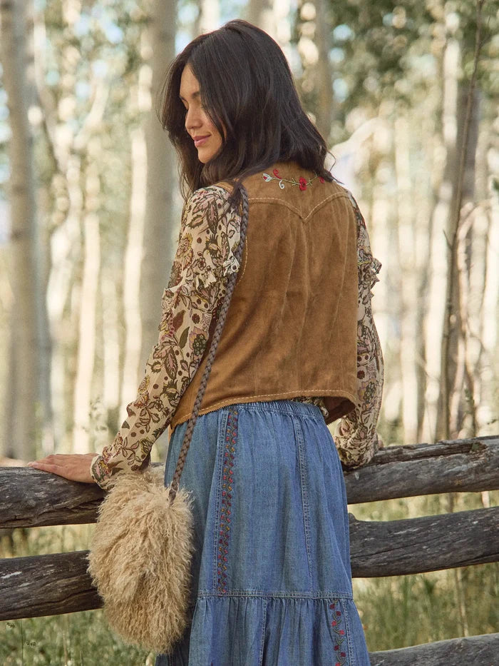 Ella Vegan Suede Vest - Whiskey-view 4