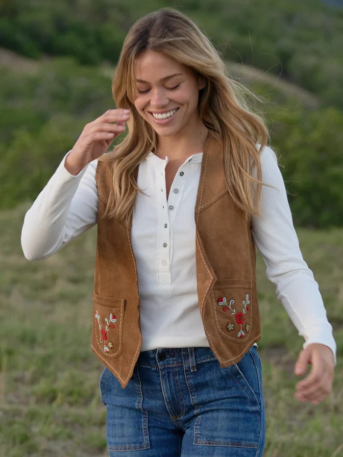 Ella Vegan Suede Vest - Whiskey-view 5