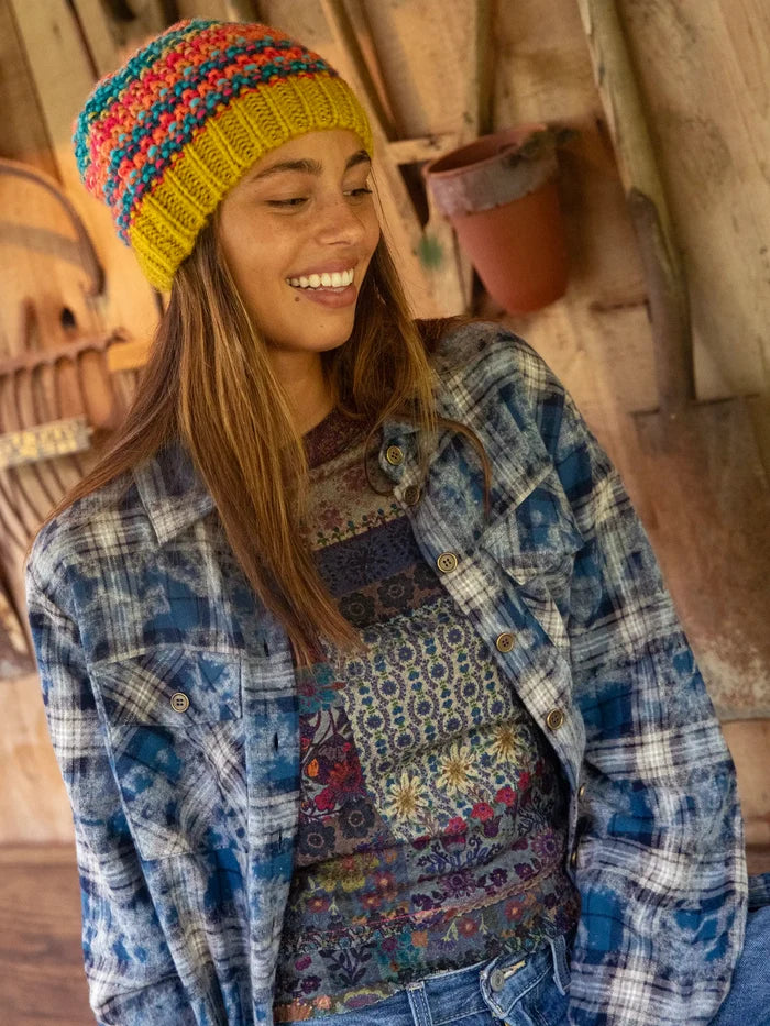 Elle Raglan Thermal Top - Mandala Borders Patchwork-view 2
