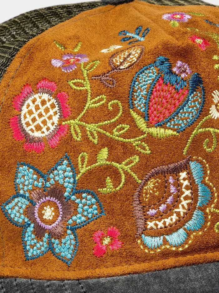 Embroidered Trucker Hat - Camel-view 3