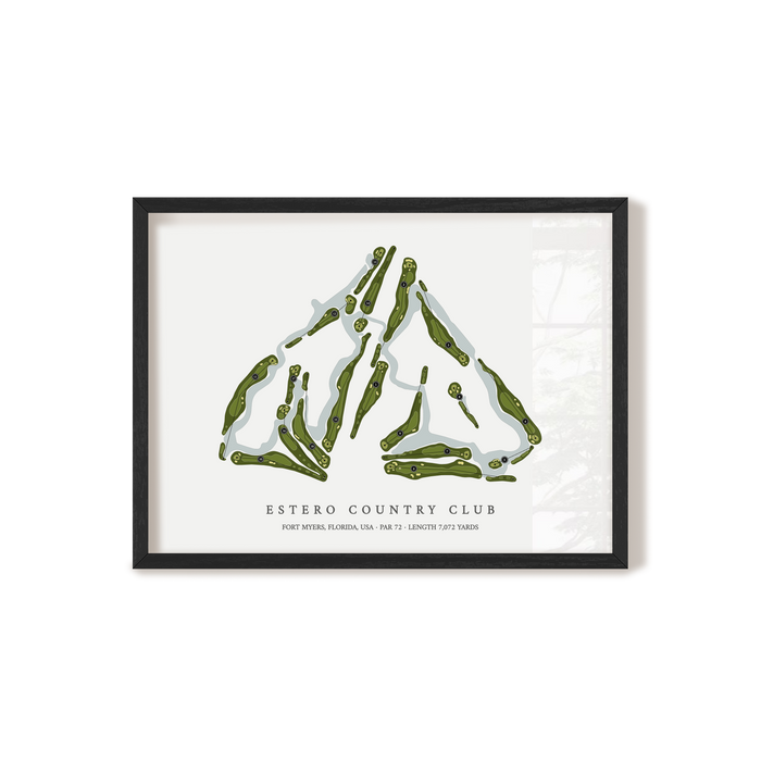 Estero Country Club | Golf Course Map | Black Frame