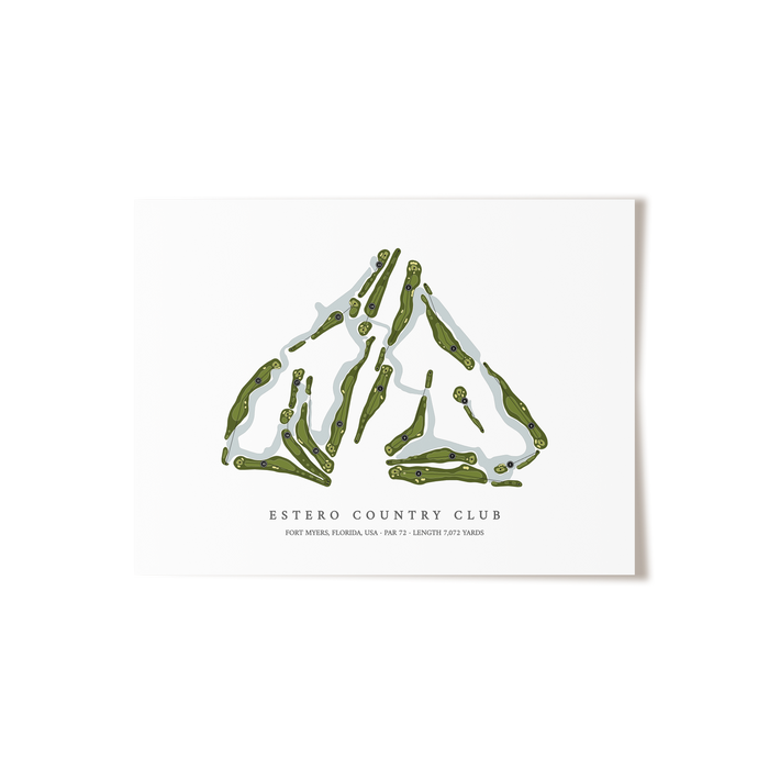 Estero Country Club | Golf Course Map | Unframed