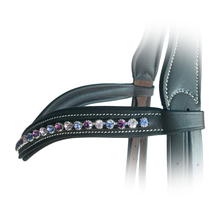 ExionPro Elegant Soft Padded Fuchsia, Light Rose, Tanzanite Colored Crystal Browband