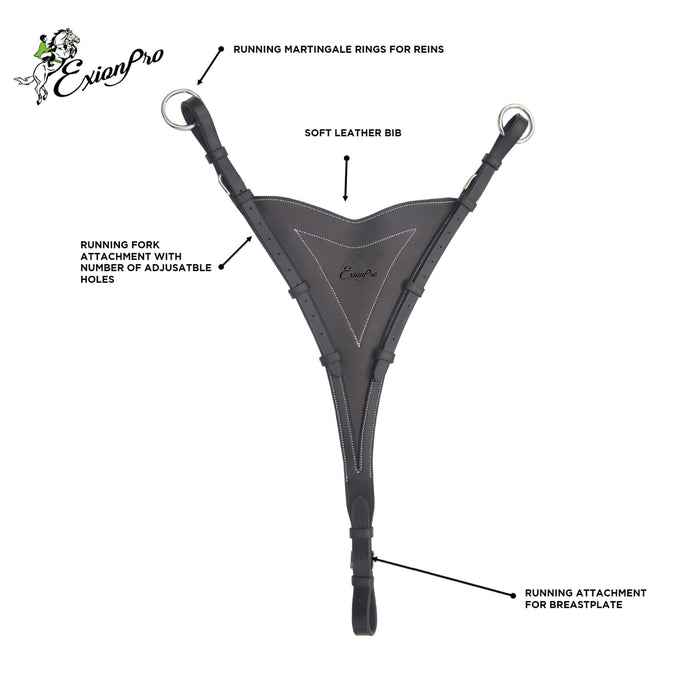 ExionPro Soft Leather Bib Running Martingale Attachment