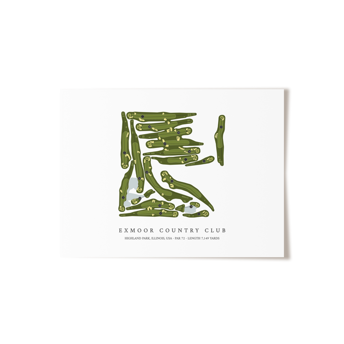 Exmoor Country Club | Golf Course Map | Unframed