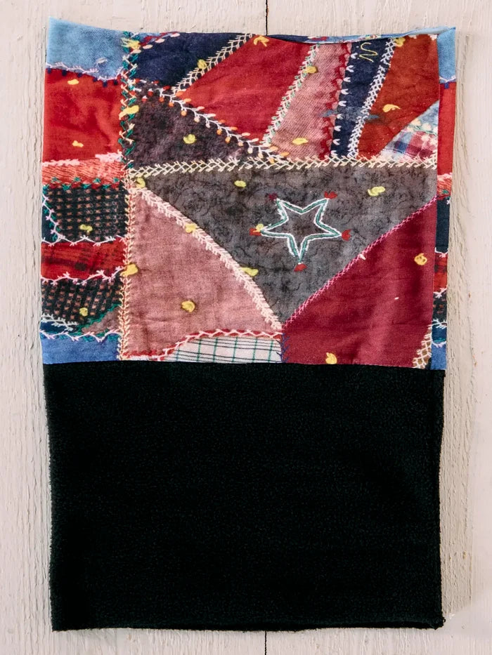 Fleece Boho Bandeau® Headband - Brimfield Patchwork Multi-view 3