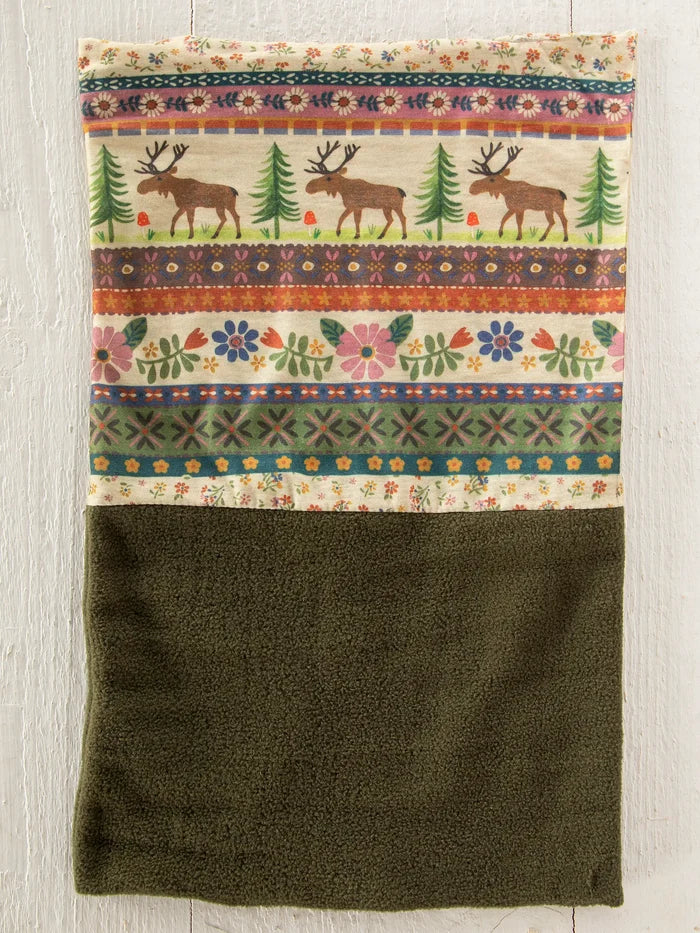 Fleece Boho Bandeau® Headband - Moose Borders-view 2