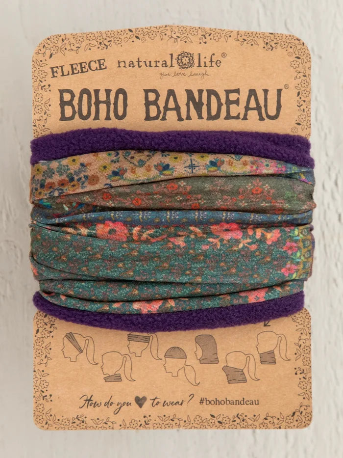 Fleece Boho Bandeau® Headband - Vintage Patchwork-view 2