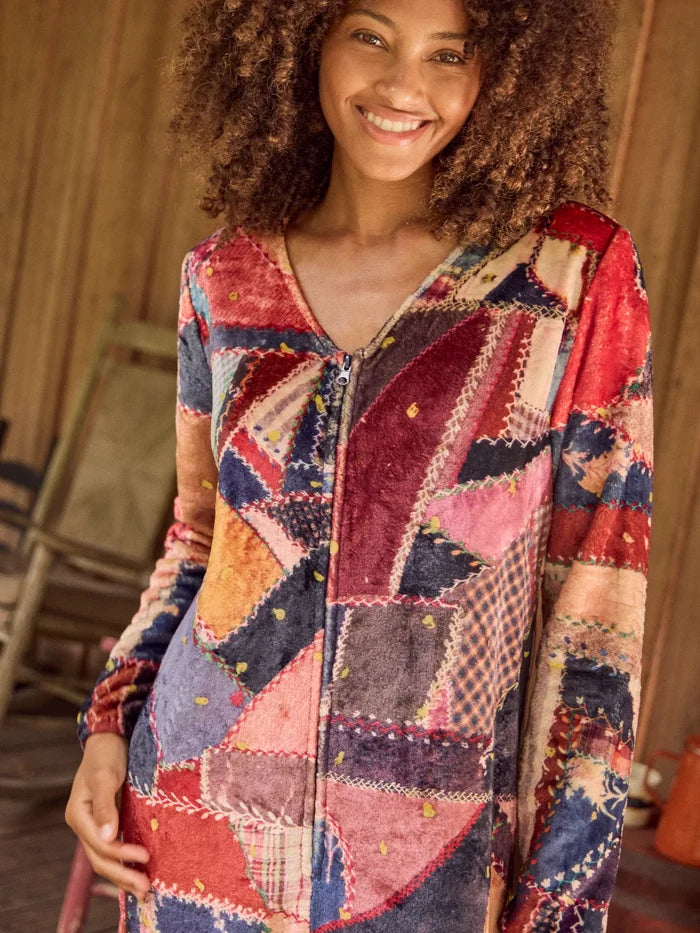 Fleece Onesie Pajamas - Brimfield Patchwork Multi-view 2