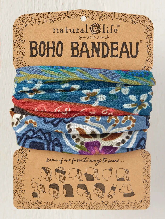 Full Boho Bandeau® Headband - Femme Folk Teal-view 1