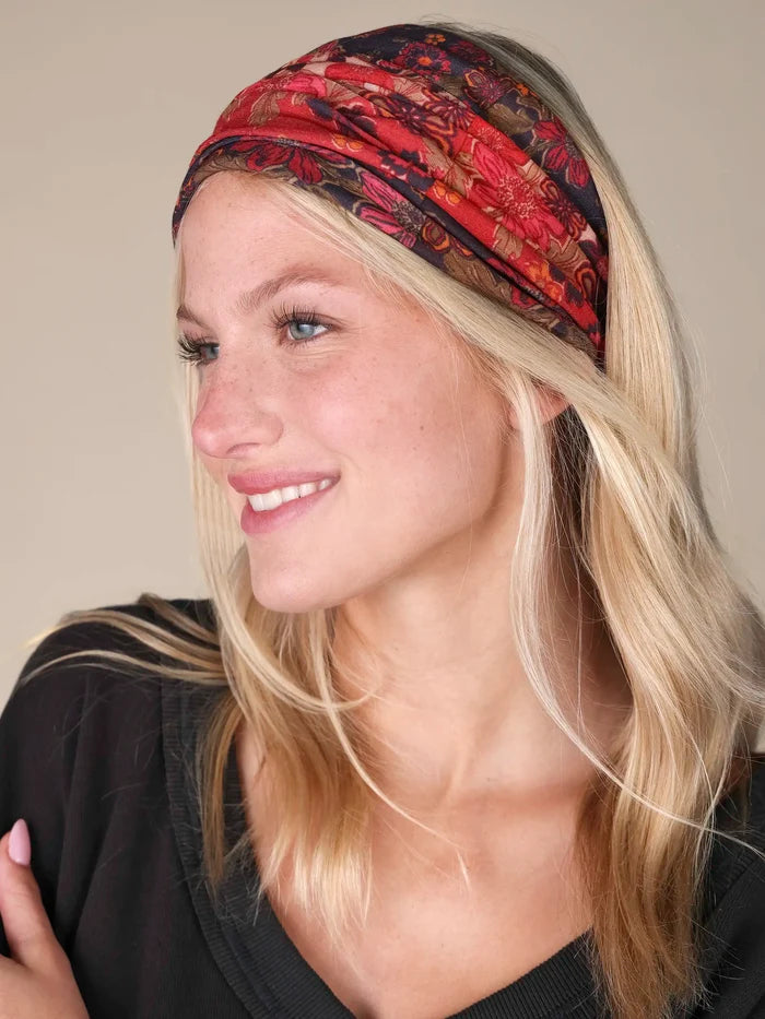 Full Boho Bandeau® Headband - Stella Blooms Tan-view 4