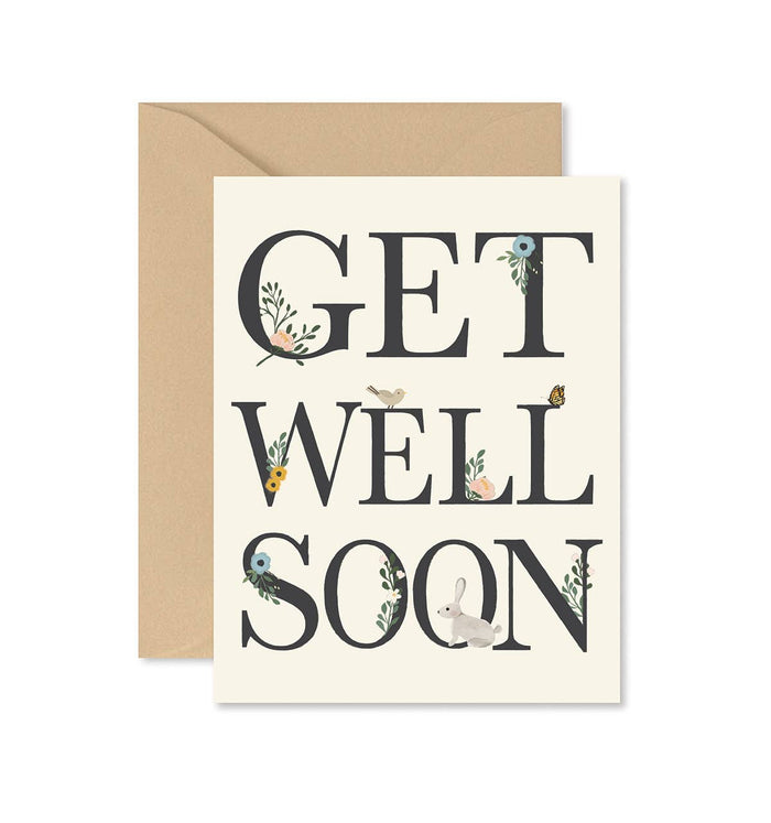 Get Well Soon Floral Greeting Card