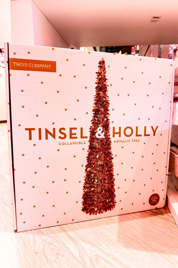 Golden Glow Tinsel Christmas Trees