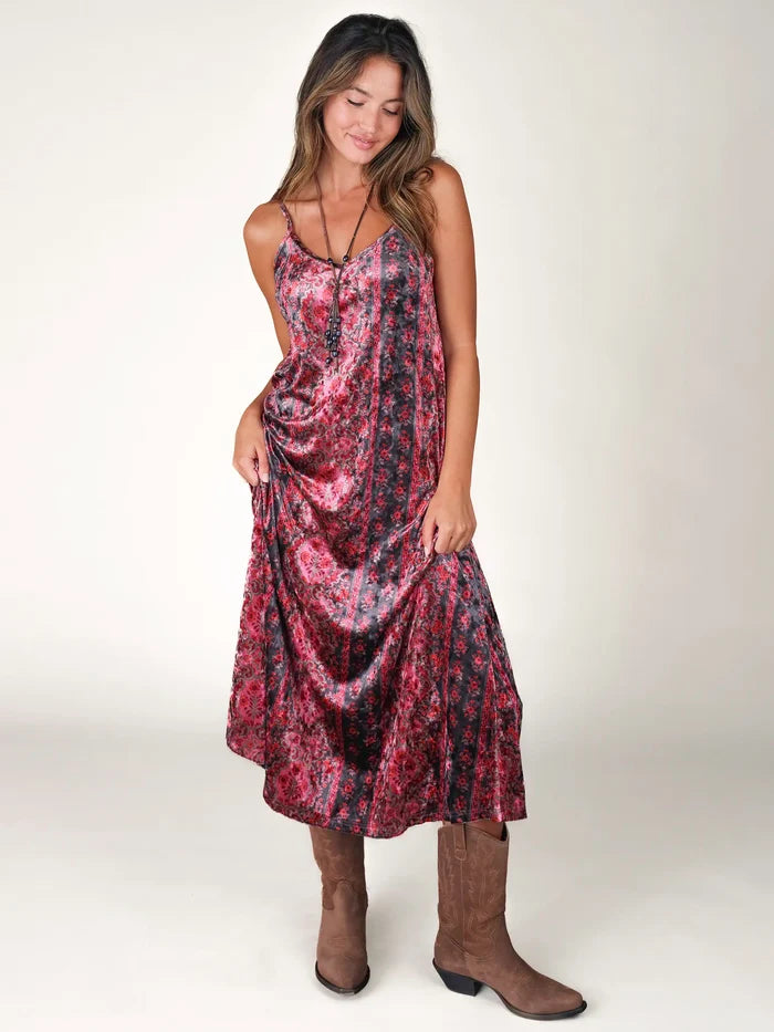 Gracie Velvet Slip Maxi Dress - Botanical Mocha-view 1