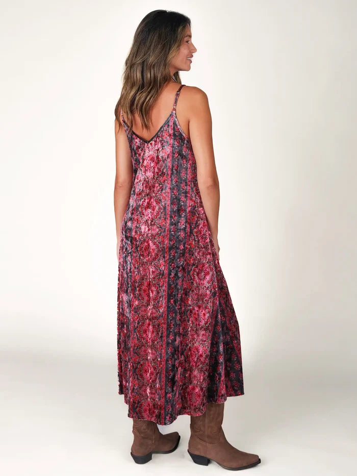 Gracie Velvet Slip Maxi Dress - Botanical Mocha-view 4