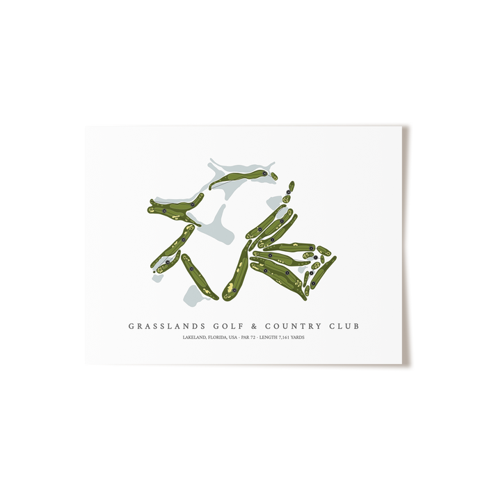 Grasslands Golf & Country Club | Golf Course Map | Unframed