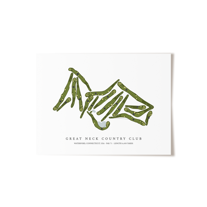 Great Neck Country Club | Golf Course Map | Unframed