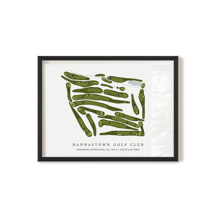 Hannastown Golf Club | Golf Course Map | Black Frame