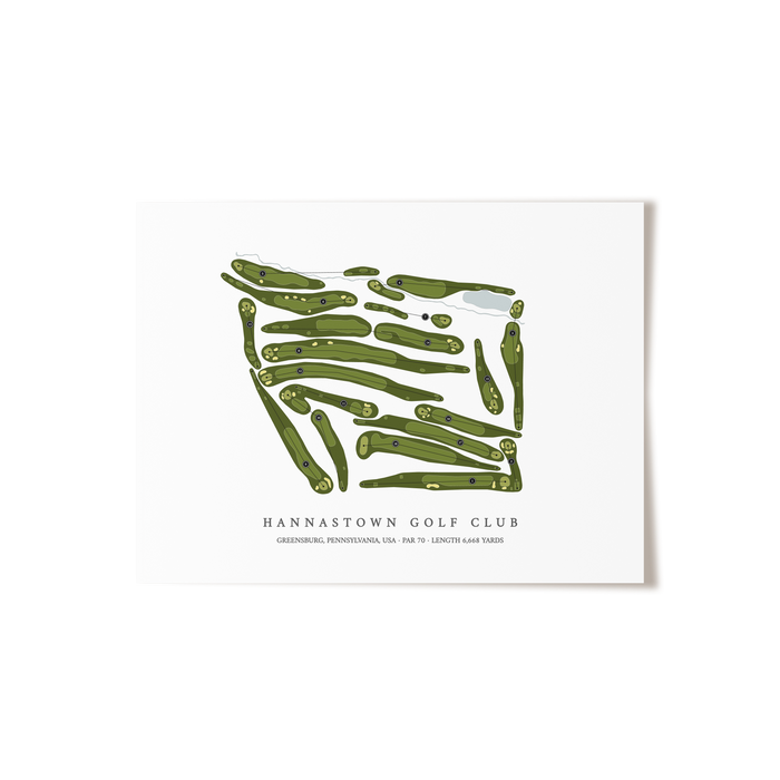 Hannastown Golf Club | Golf Course Map | Unframed