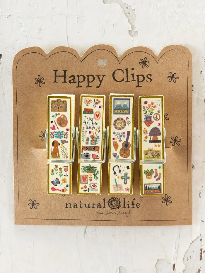 Happy Clips, Set of 4 - Enjoy The Little Things-view 1