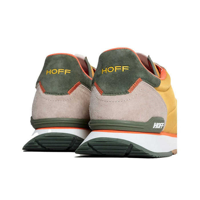 Back view of men's multicolor sneakers with HOFF branding and green heel panels