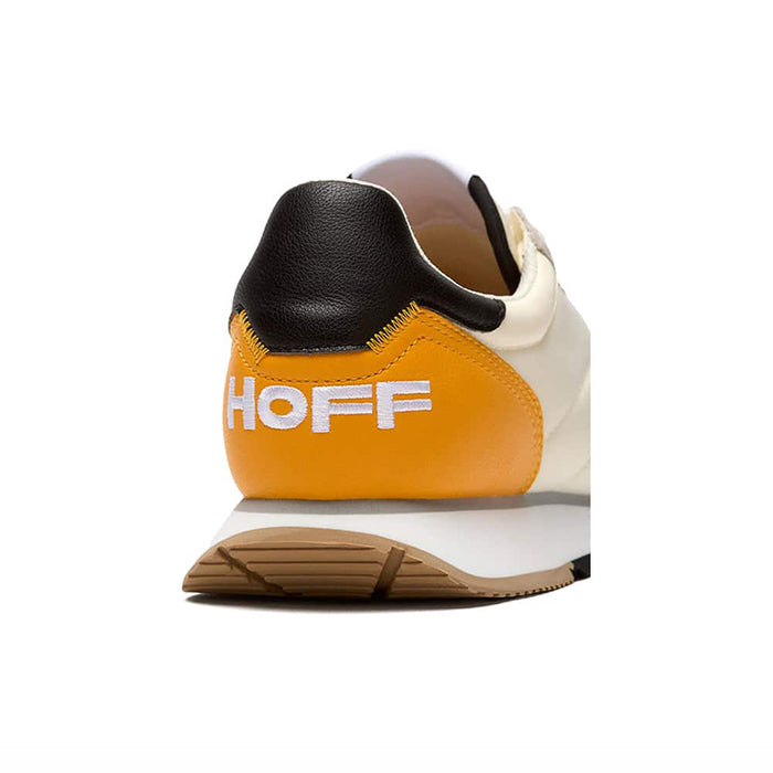 Men's leather sneakers, orange toe box with black heel collar and HOFF logo on back