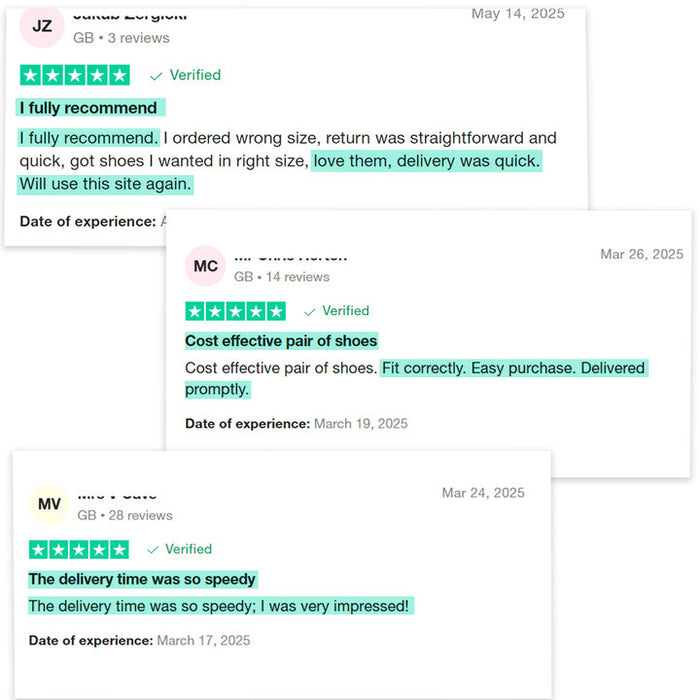 Customer review screenshots with star ratings and verified purchase text