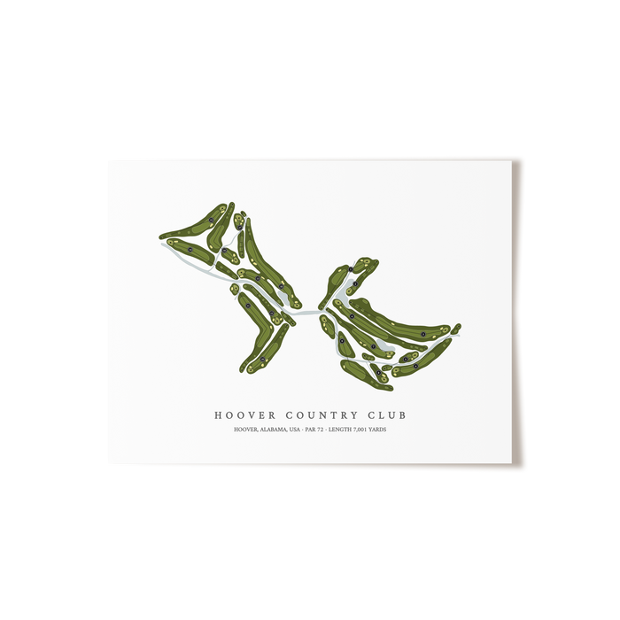 Hoover Country Club | Golf Course Map | Unframed