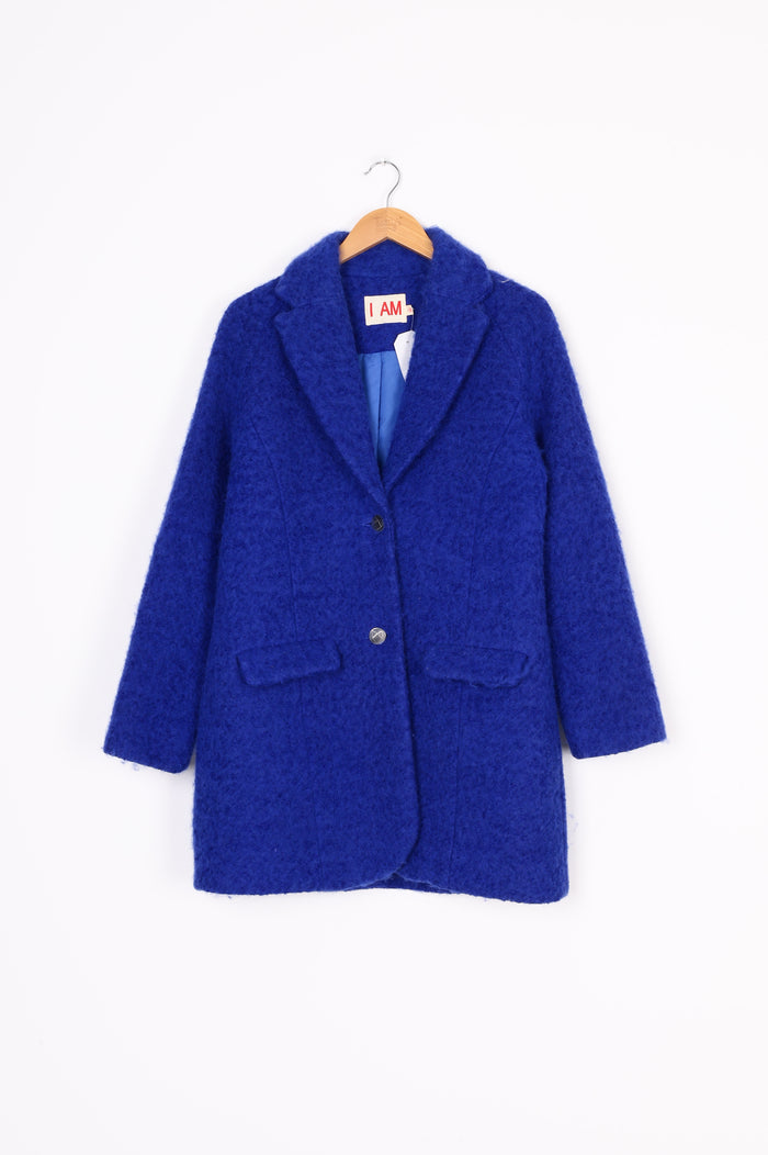 I AM Womens Blue Coat Size 10