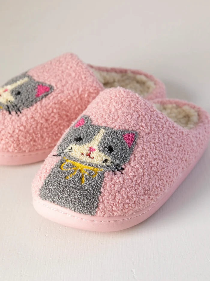 Icon Sherpa Slippers - Pink Cat-view 1