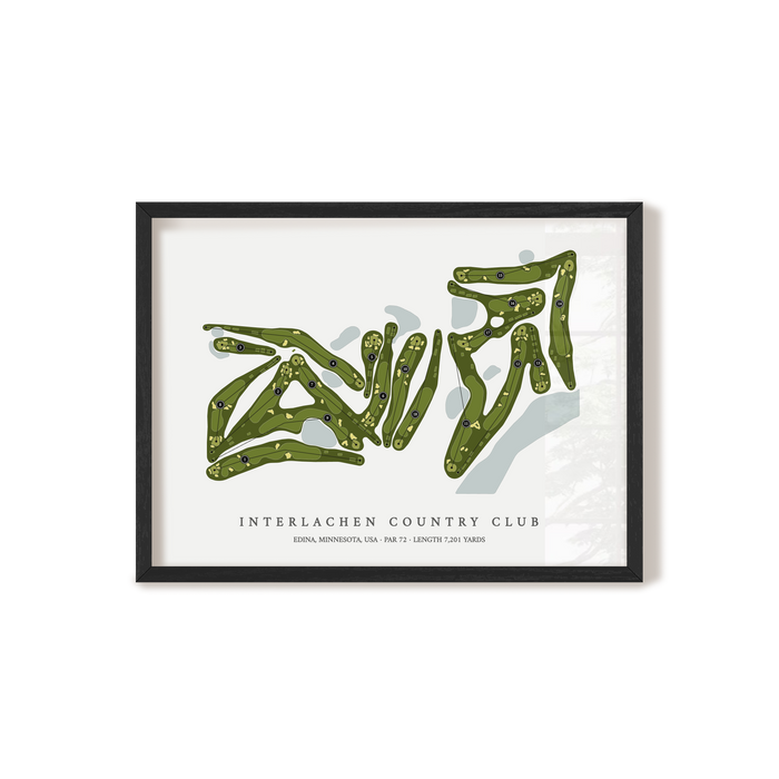 Interlachen Country Club | Golf Course Map | Black Frame