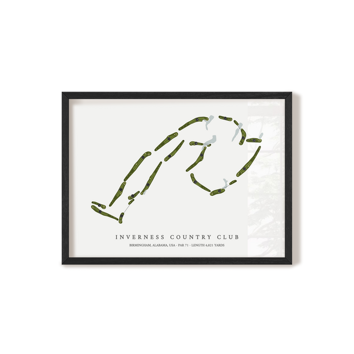 Inverness Country Club | Golf Course Map | Black Frame