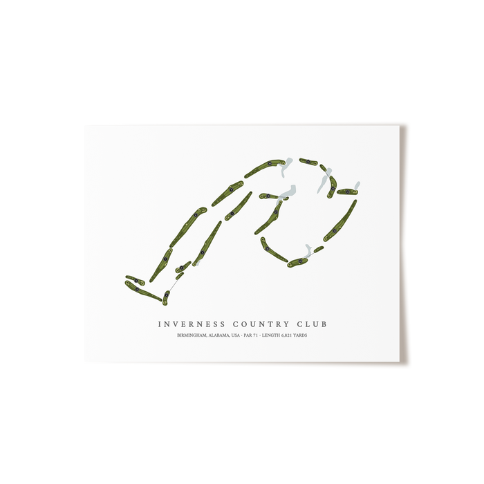 Inverness Country Club | Golf Course Map | Unframed