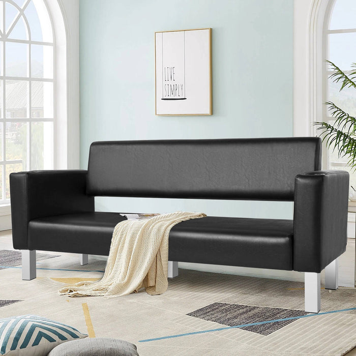 Leather Waiting Bench For Office Salon Barbershop