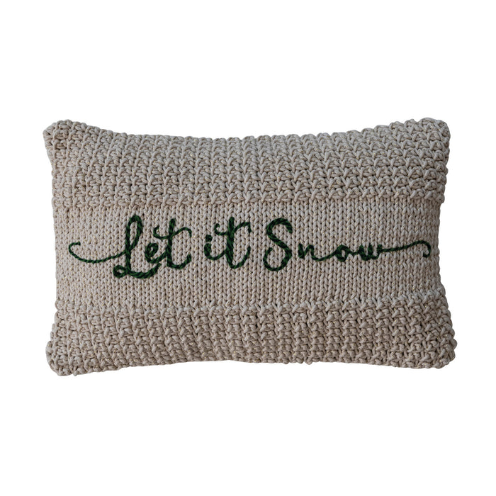 Let It Snow Macrame Lumbar Pillow