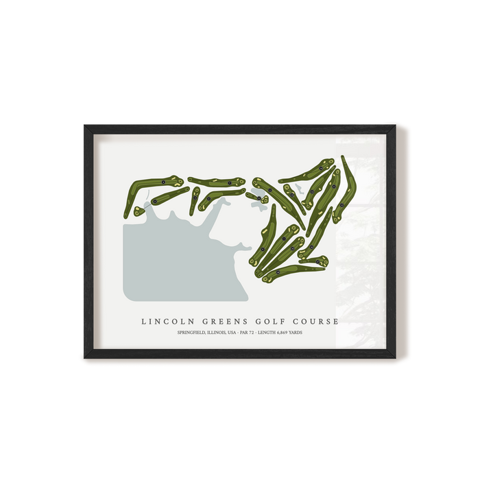 Lincoln Greens Golf Course | Golf Course Map | Black Frame