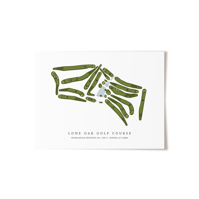 Lone Oak Golf Course | Golf Course Map | Unframed