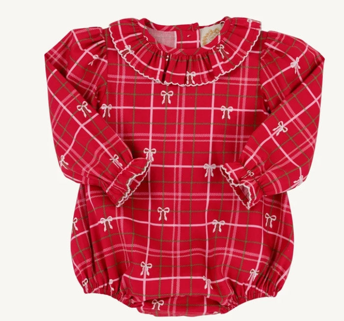 Long Sleeve Ramona Ruffle Bubble Torrington Tartan with Palmetto Pearl