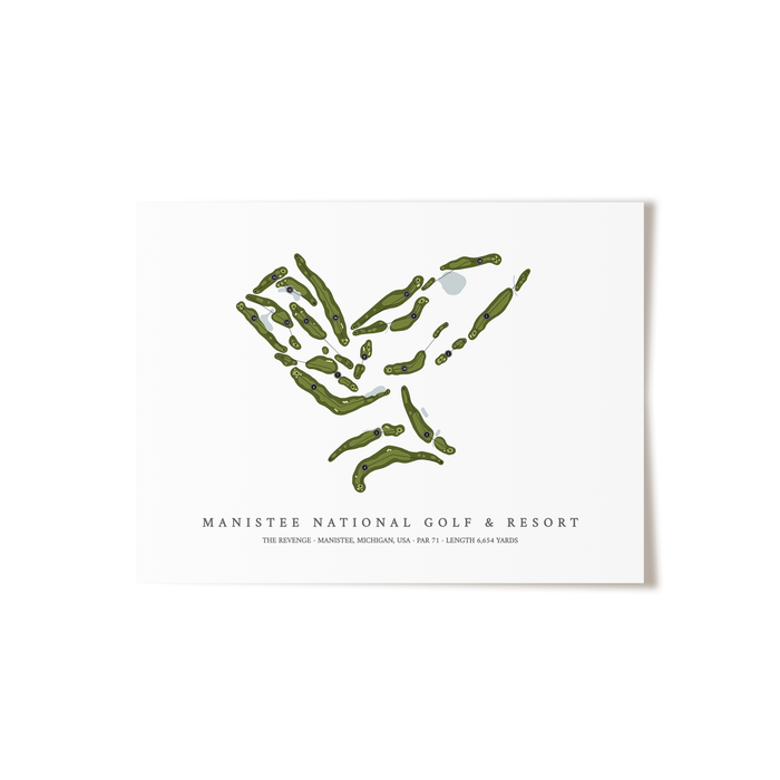 Manistee National Golf & Resort - The Revenge | Golf Course Map | Unframed