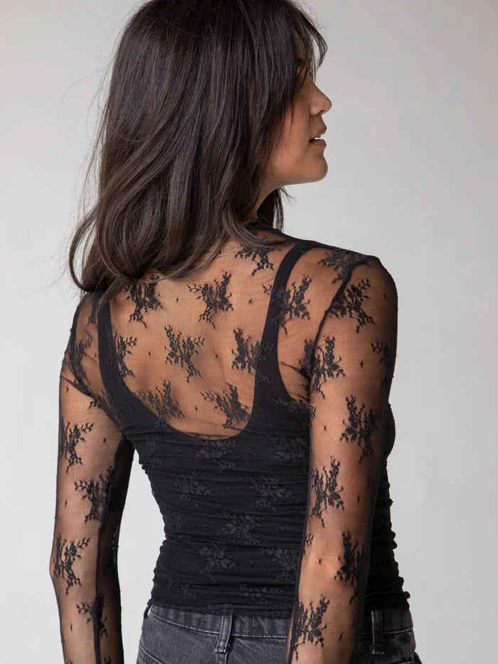 Maria Layering Top - Black-view 3
