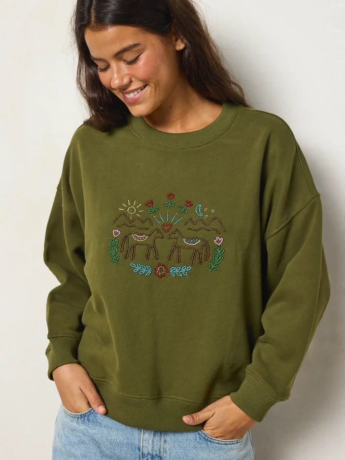 Marlowe Beaded Sweatshirt - Horses-view 5