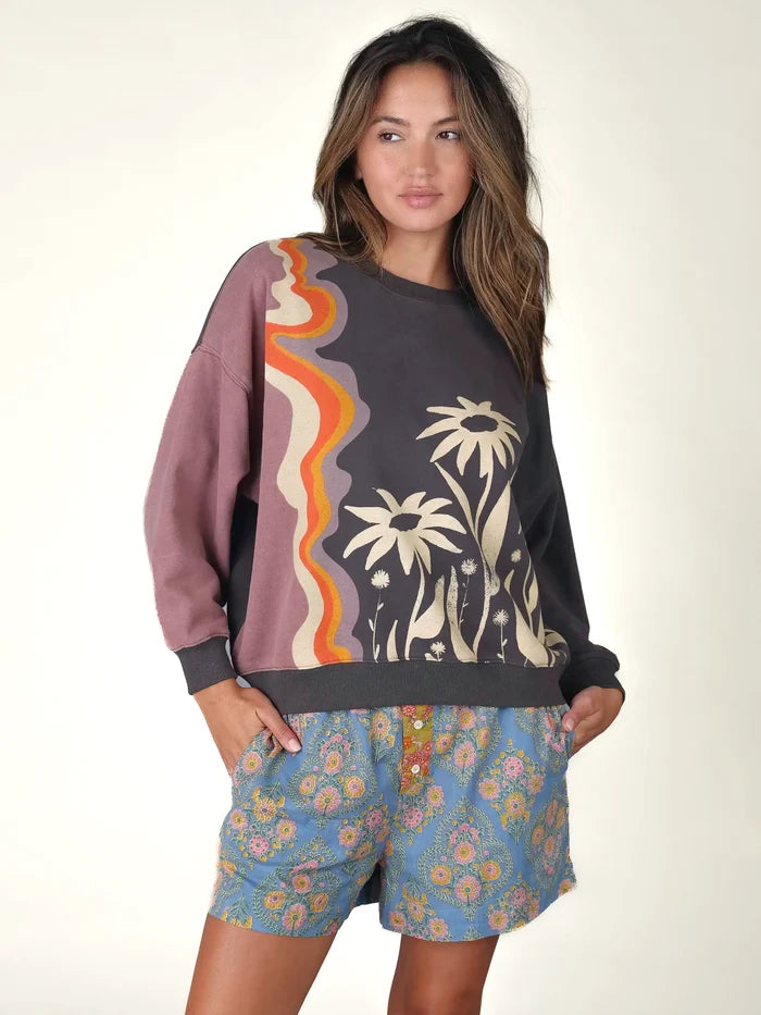 Marlowe Sweatshirt - Charcoal Daisy-view 2