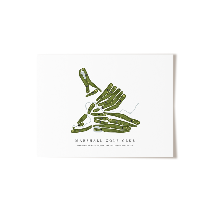 Marshall Golf Club | Golf Course Map | Unframed