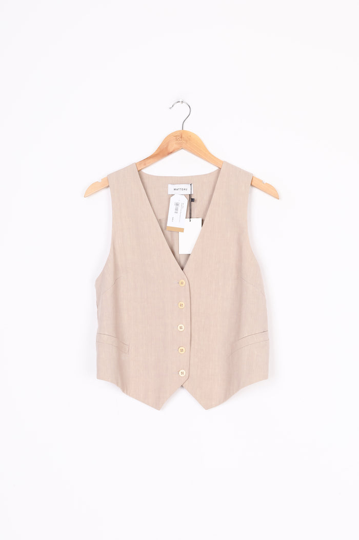 Matteau Womens Beige Waistcoat Size 3