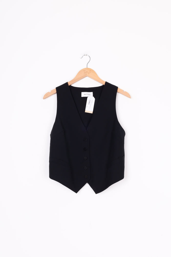 Matteau Womens Black Waistcoat Size 2