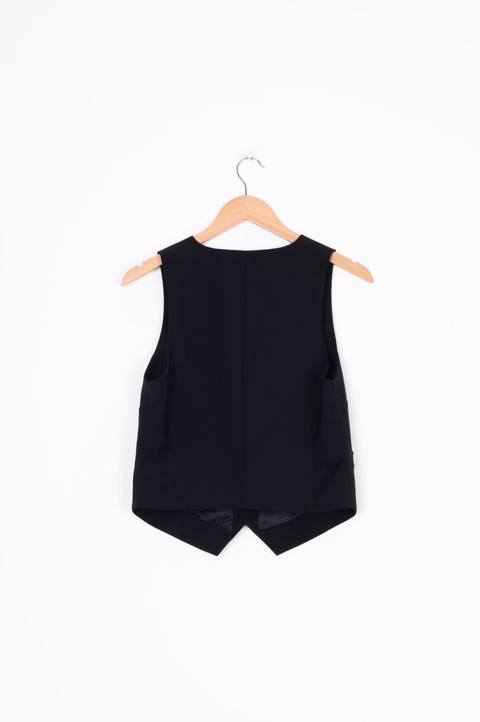 Matteau Womens Black Waistcoat Size 2