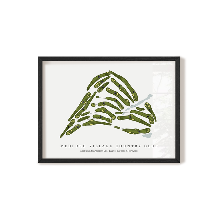 Medford Village Country Club | Golf Course Map | Black Frame